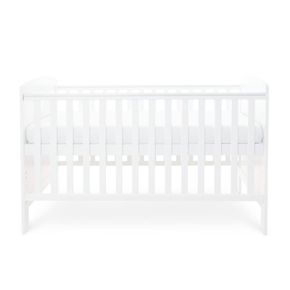 image 1 of Coleby Classic Cot Bed - Convertible Cot, Birth to 4 Years, Adjustable Base & Teething Rails (White)