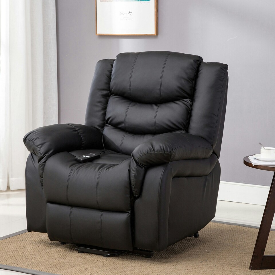 image 1 of Seattle Electric Single Motor Rise Recliner Bonded Leather Chair (Brown)