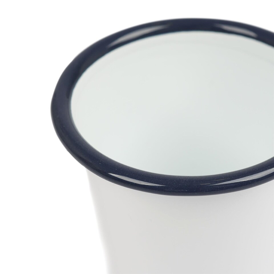 image 1 of Argon Tableware White Enamel Tumblers - 300ml - Blue - Pack of 3 | White | Blue