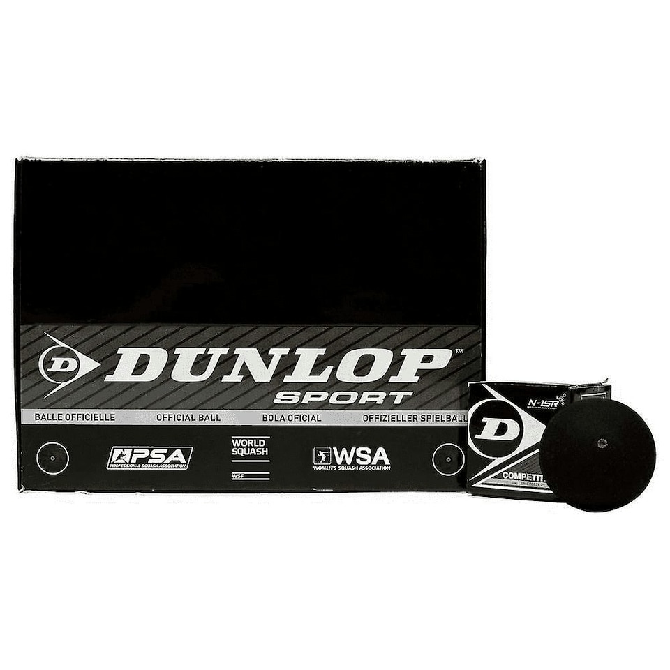 image 1 of Dunlop Competition Squash Balls (Pack of 12) - Black - One Size