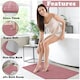 image 2 of VELVETIO Greek Bath Mat & Pedestal Mat Water Absorbent Non Slip Toilet Rugs Pink | Dusty Pink