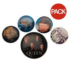 Queen Classic Badge Set (Pack of 5) - Multicoloured - One Size