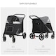 image 4 of PawHut Foldable Dog Carriage w/ Universal Wheels, Shock Absorber - Black