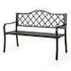 image 1 of COSTWAY 128CM Patio Bench Slatted Metal Garden Loveseat Black