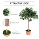 image 4 of Outsunny Artificial Olive Tree Plant In an Orange Pot 90 cm for Home