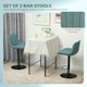 image 3 of HOMCOM Bar Stools Set of 2, Modern Armless Bar Chairs Blue