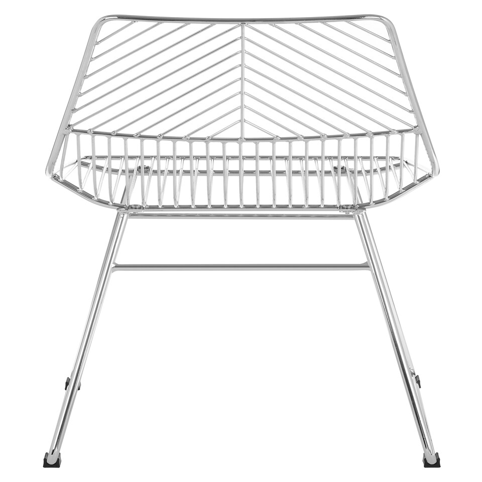 image 1 of Interioirs by Premier Small Chrome Metal Wire Chair, Sturdy Metal Chair for Kitchen, Outdoor Tapered Metal Chair for Patio, Lawn