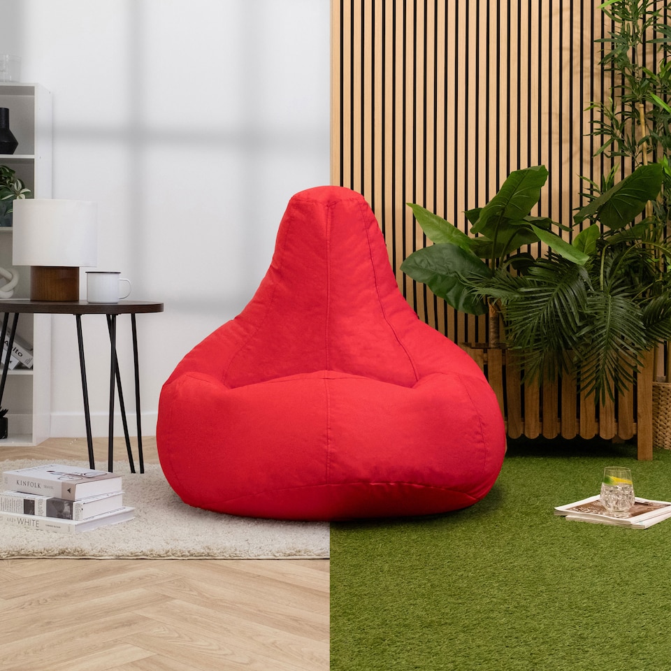 image 1 of Icon Dalton High Back Adult Gaming Indoor Outdoor Bean Bag Chair, Red