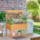 image 2 of Outsunny Wooden Planter Raised Elevated Garden Bed w/ 2 Shelves, 105x40x135cm