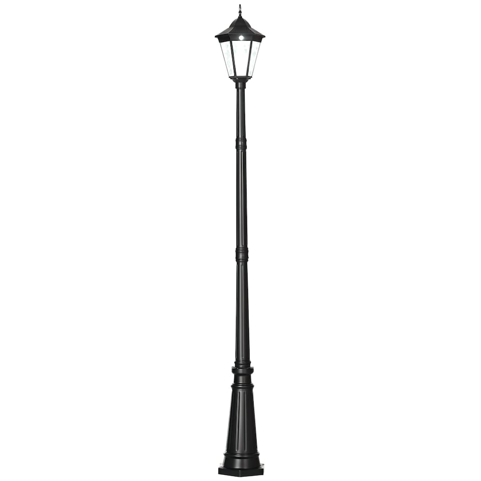 image 1 of Outsunny 2.4m Garden Lamp Post Light LED Solar Powered Patio Path Lamp