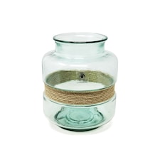 Verano Spanish Ceramics Recycled Glass Rounded Aba Vase - 25cm
