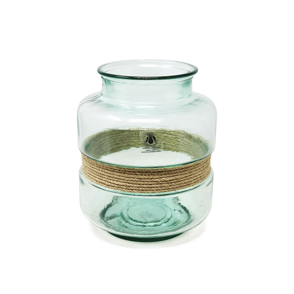 image 1 of Verano Spanish Ceramics Recycled Glass Rounded Aba Vase - 25cm