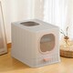 image 3 of Living and Home Enclosed Cat Litter Box with Scoop, Pink | Pink