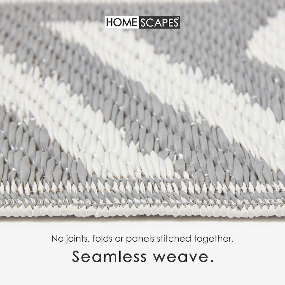 image 1 of Homescapes Outdoor Rug Luxury Waterproof Reversible Recycled, For Garden, Luna Geometric | Grey | Grey and White