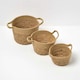 image 1 of Homescapes Set of 3 Woven Storage Baskets, Natural Grass and Rope Cream