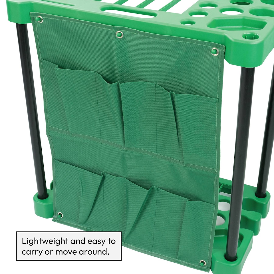 image 1 of KCT Garden Tool Storage Rack Organiser Holder Tidy For Shed Garage Accessories Solutions Freestanding Plastic Trolley Spade Rake