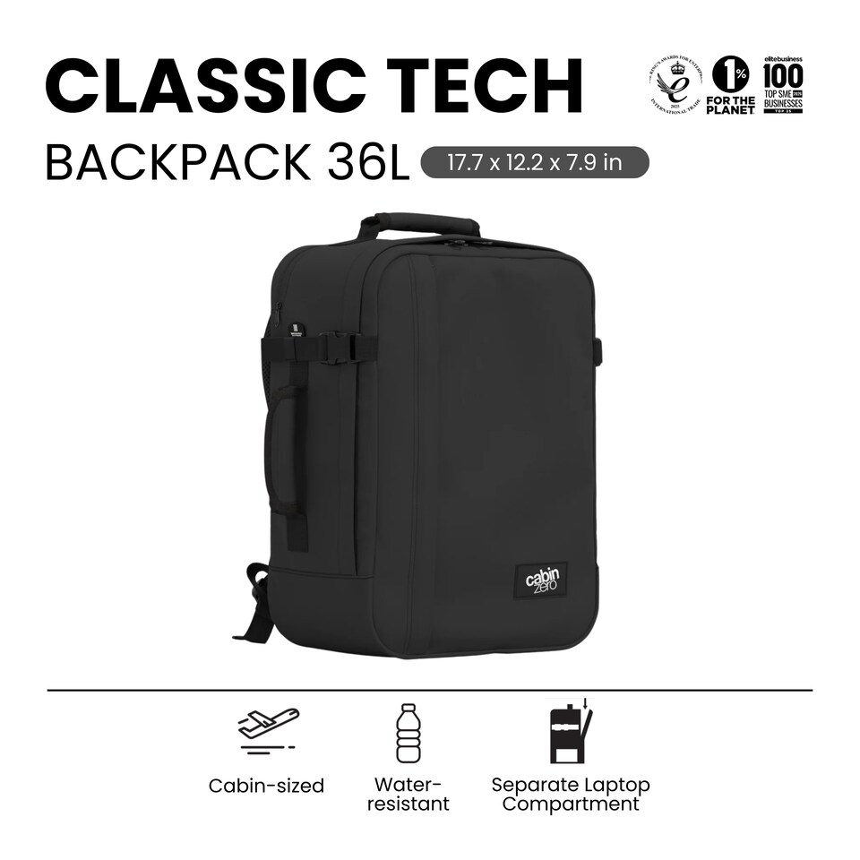 image 1 of CabinZero Classic Tech Backpack 36L, Carry-on with Padded Laptop Sleeve