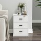 image 4 of White 3-Drawer Bedside Table Grey | Colour: Ash Grey