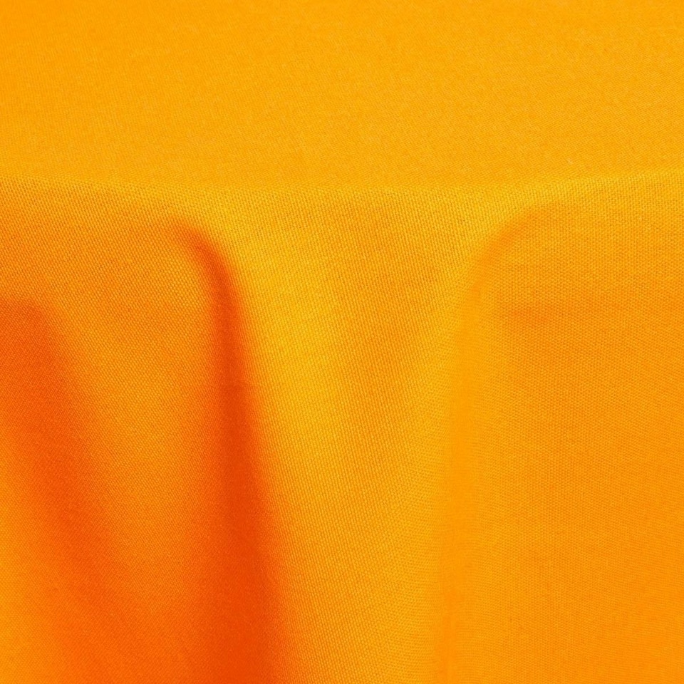 image 1 of Homescapes Orange Cotton Round Tablecloth - 178 cm Orange