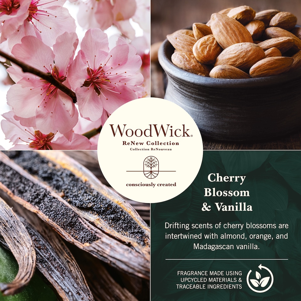 image 1 of WoodWick - Large Renew Candle - Cherry Blossom & Vanilla