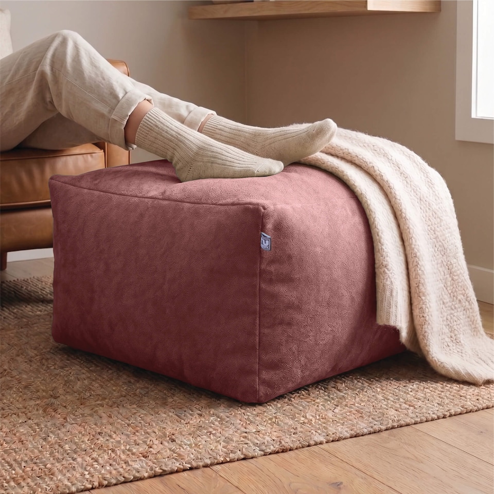 image 1 of rucomfy Indoor Large Ottoman Pouffe - Plush Velora Bean Bag Footstool
