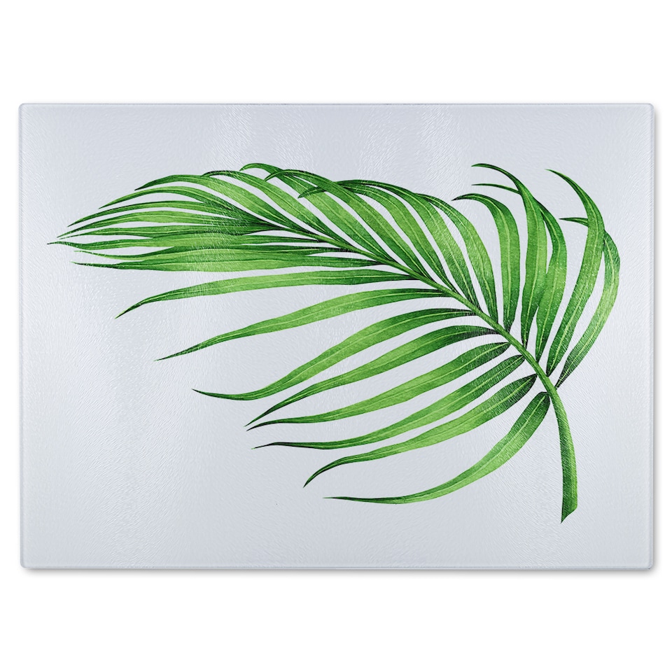 image 1 of Botanical Leaf Glass Chopping Board | Multi