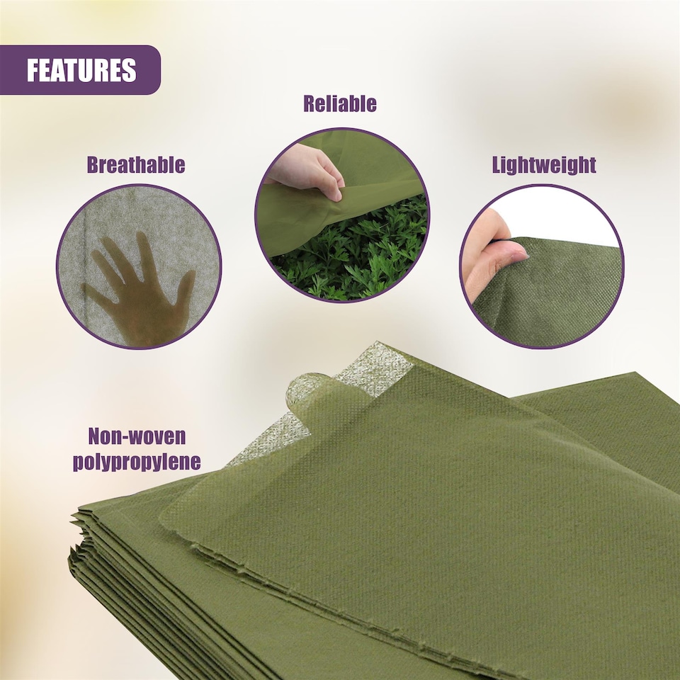 image 1 of GEEZY Cover For Plants Protective Fleece Green 1 Pack