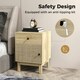 image 6 of COSTWAY Rattan Nightstand Mid Bedside Table Natural Brown
