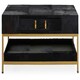 image 1 of Kensington Townhouse Hair On Hide Black And Gold Coffee Table Black