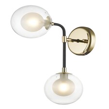 Remy 2 Light Wall Lamp Gold Black