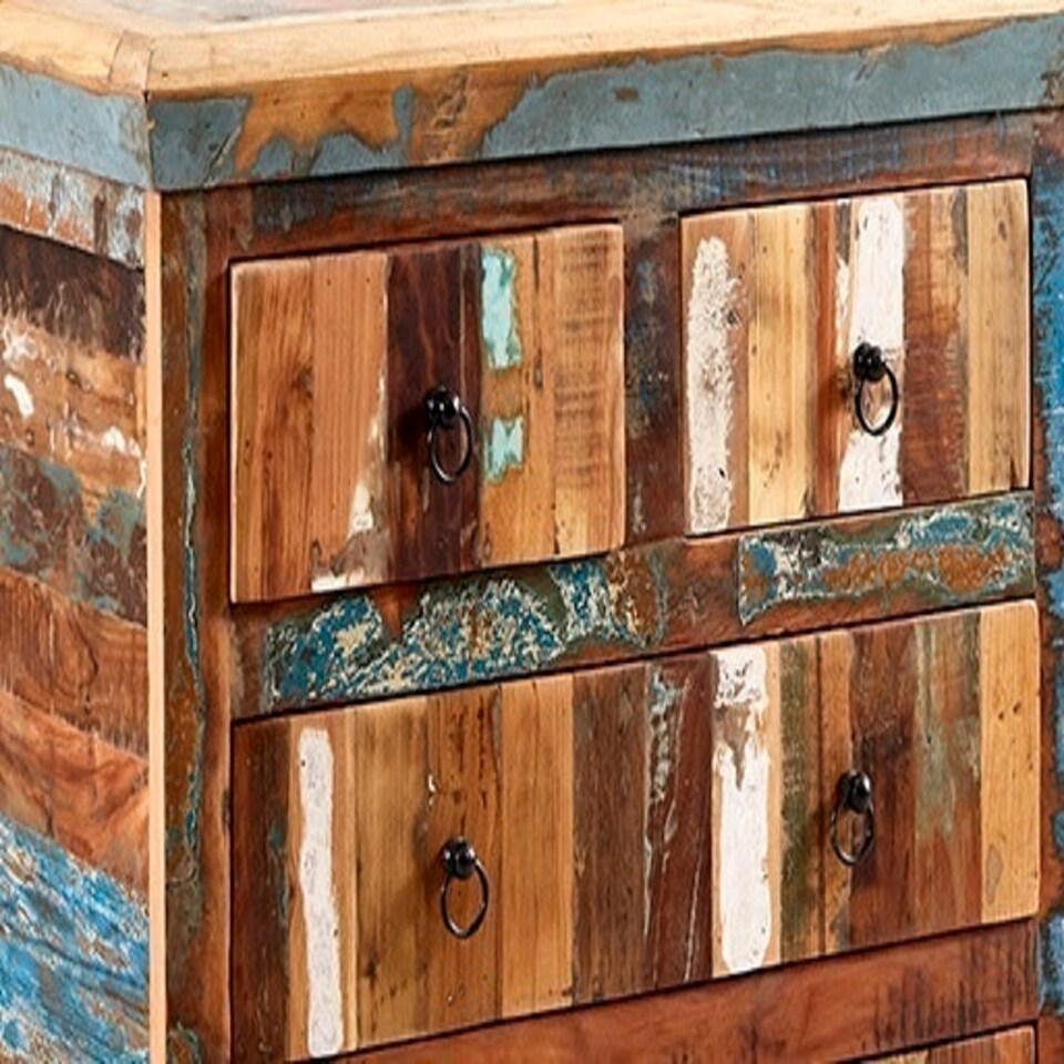 image 1 of Coastal 4 Drawer Chest - Wood - L40 x W90 x H90 cm