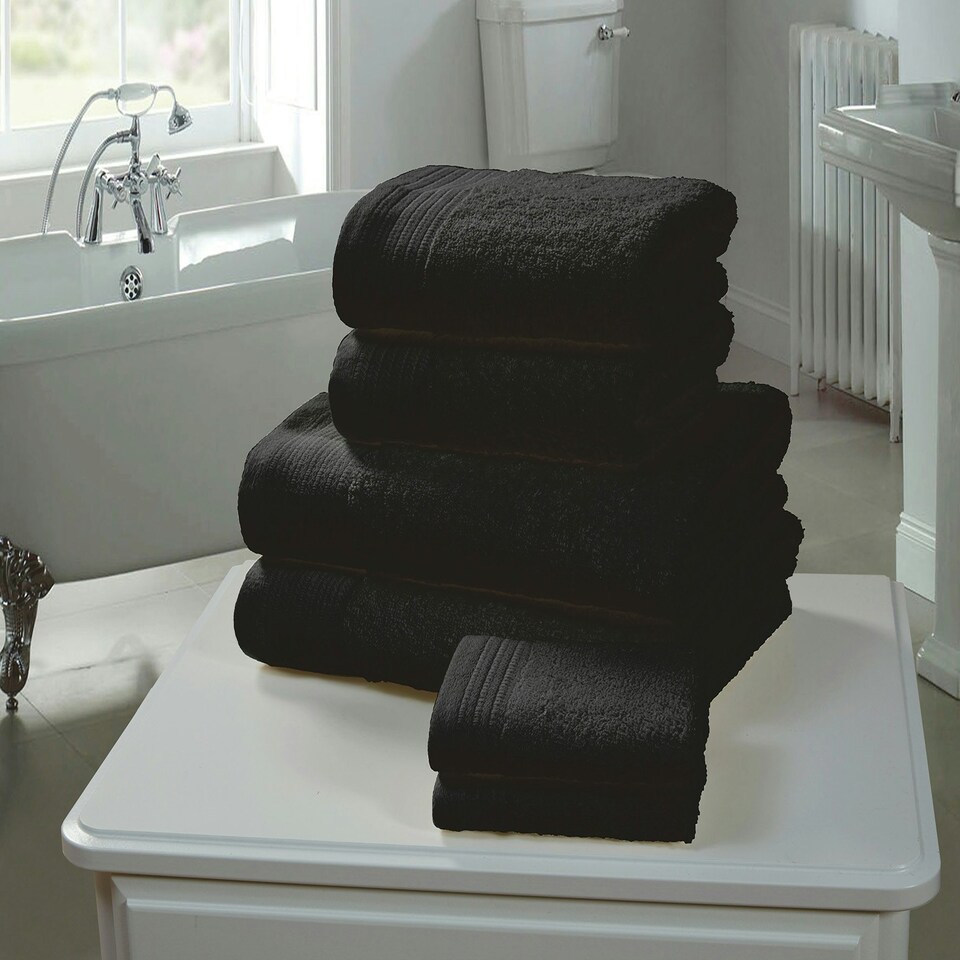 image 1 of Chatsworth Pure Cotton Bath Super Sheets Super Soft and Absorbant Black | Extra large bath sheet
