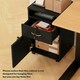 image 8 of HOMCOM 60cm Filing Cabinet with Drawers and Open Shelf, Black