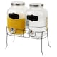 image 3 of Set of 2 Glass Drinks Dispenser with Stand 4L