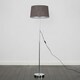 image 2 of ValueLights Modern Floor Lamp In Polished Chrome Finish With Dark Grey Shade