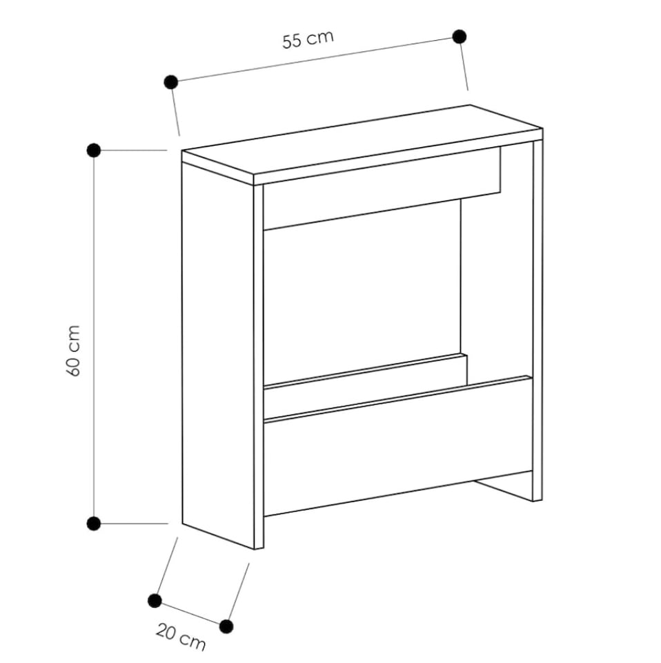 image 1 of Slim Side Table Shefa Line Focus 55 White