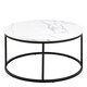 image 2 of Spiro Coffee Table with White Marble Melamine Top & Black Legs