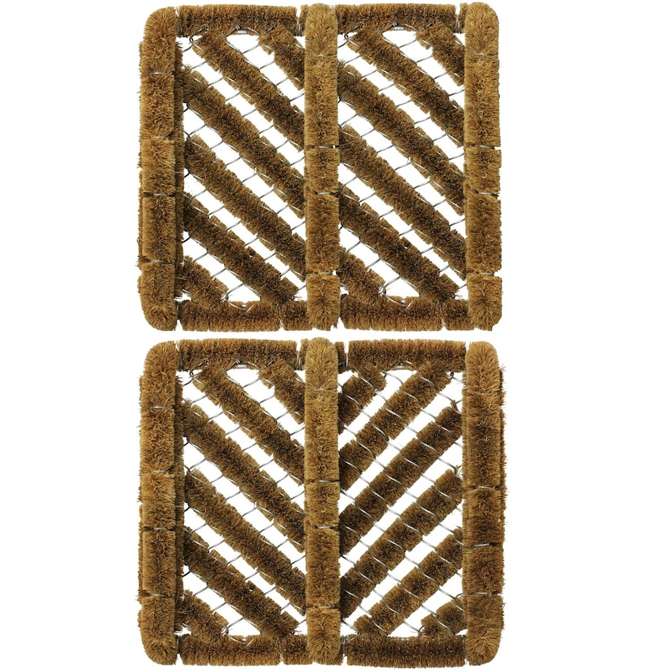 image 1 of JVL Boston Natural Coir Boot Scraper Mat, 30 x 35 cm