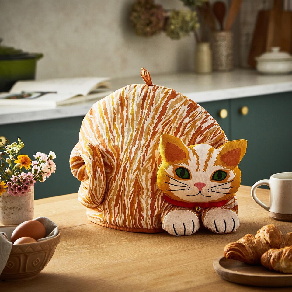 image 1 of Ulster Weavers Ginger Cat Tea Cosy - Shaped Orange