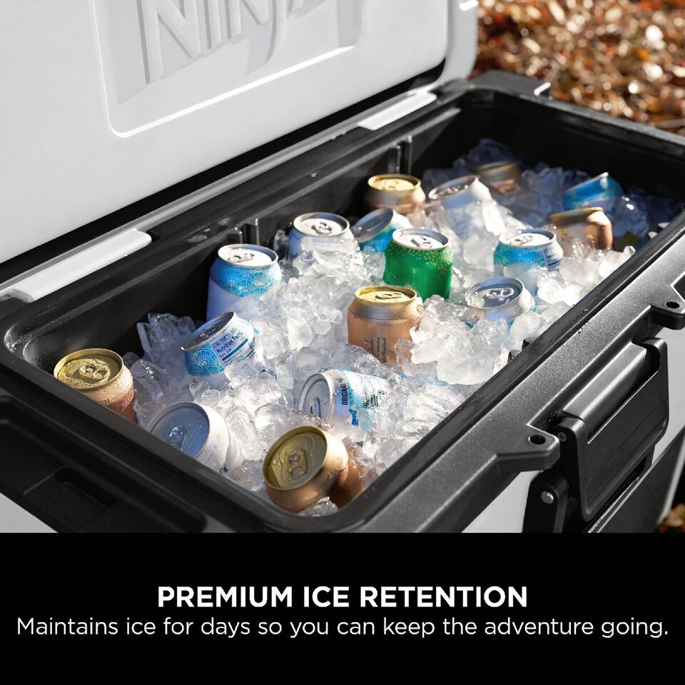 image 1 of Ninja FrostVault 65QT/61L Wheeled Cooler with Dry Zone, Cloud White FB265EUUKWH