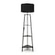 image 3 of ValueLights Hiru Black 3 Tier Shelf Floor Lamp with Black Shade Black
