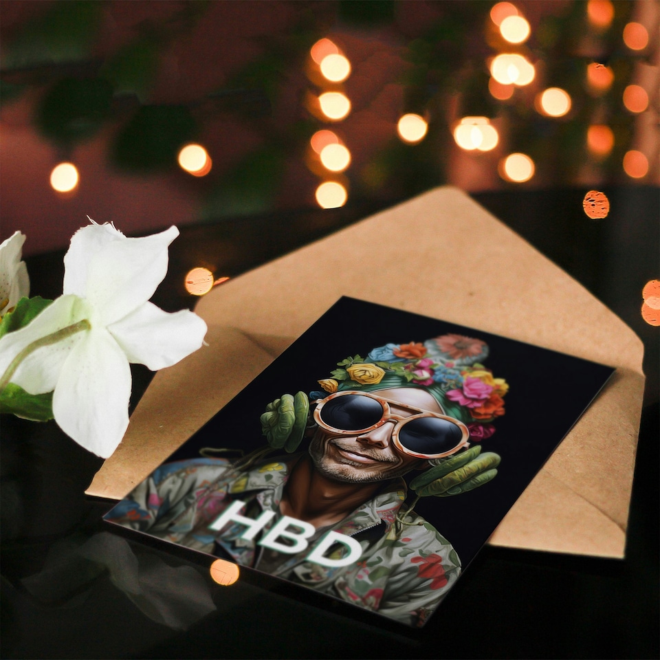 image 1 of Oddball Strange Flower Man HBD Him Her Birthday Card
