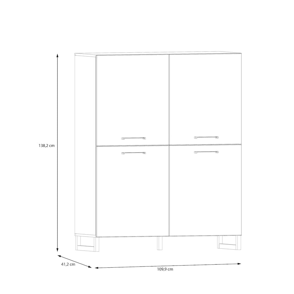 image 1 of Sali 4 Door Highboard in Sage Green