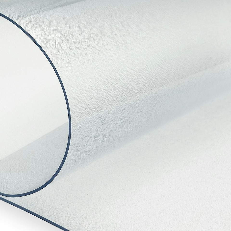 image 1 of 2mm Frosted PVC Tablecloth - 1.45cm Wide, Sold by the Meter Clear | Length: 3m