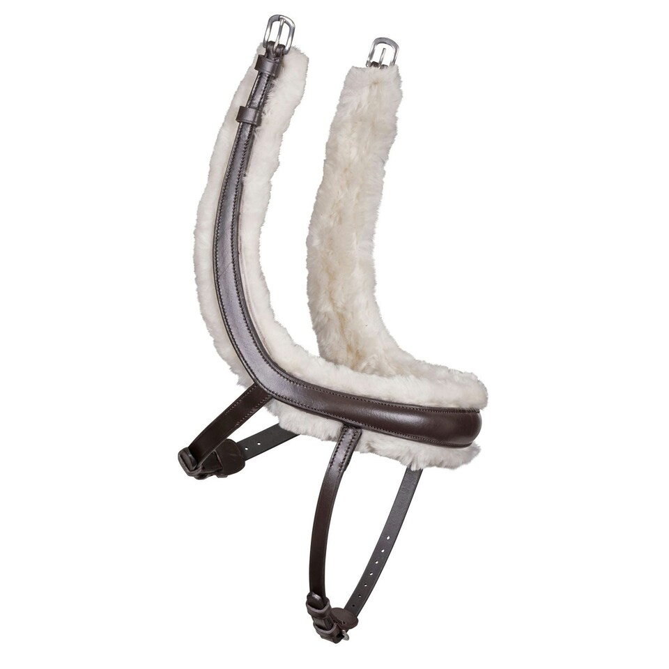 image 1 of Shires Rapida Fleece Curved Flash Noseband Brown | Size: Pony
Colour: H.Brown
