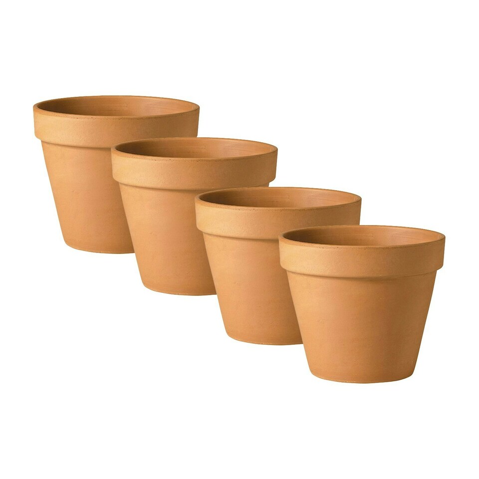 image 1 of APTA Verona 13cm Terracotta Pots (Set of 4) - Classic Indoor & Outdoor Decor