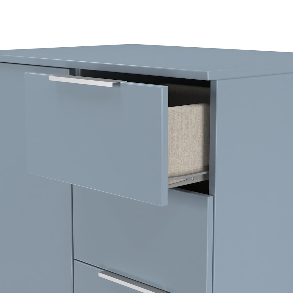 image 1 of Dover 5 Drawer 1 Door Childrens Wardrobe in Denim Blue (Ready Assembled) | Blue | Denim Blue