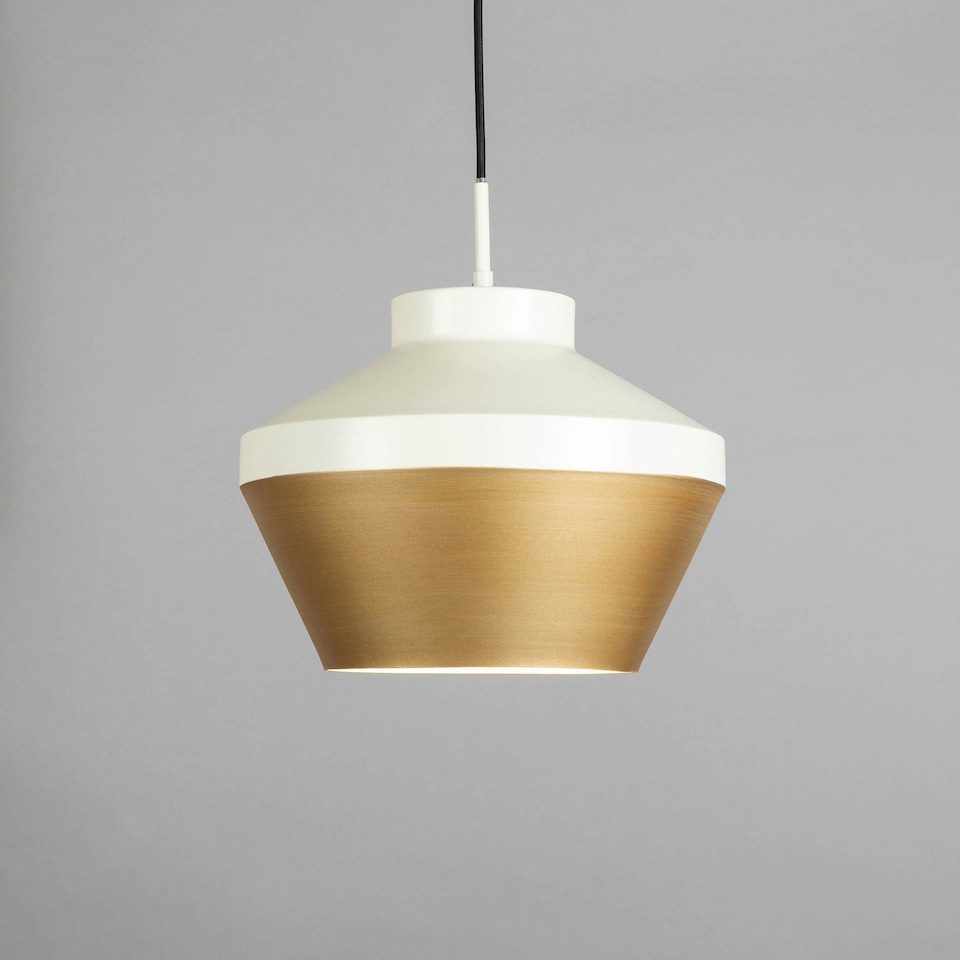 image 1 of BHS Lexi Ceiling Pendant | Gold | Ivory and Brass | 1