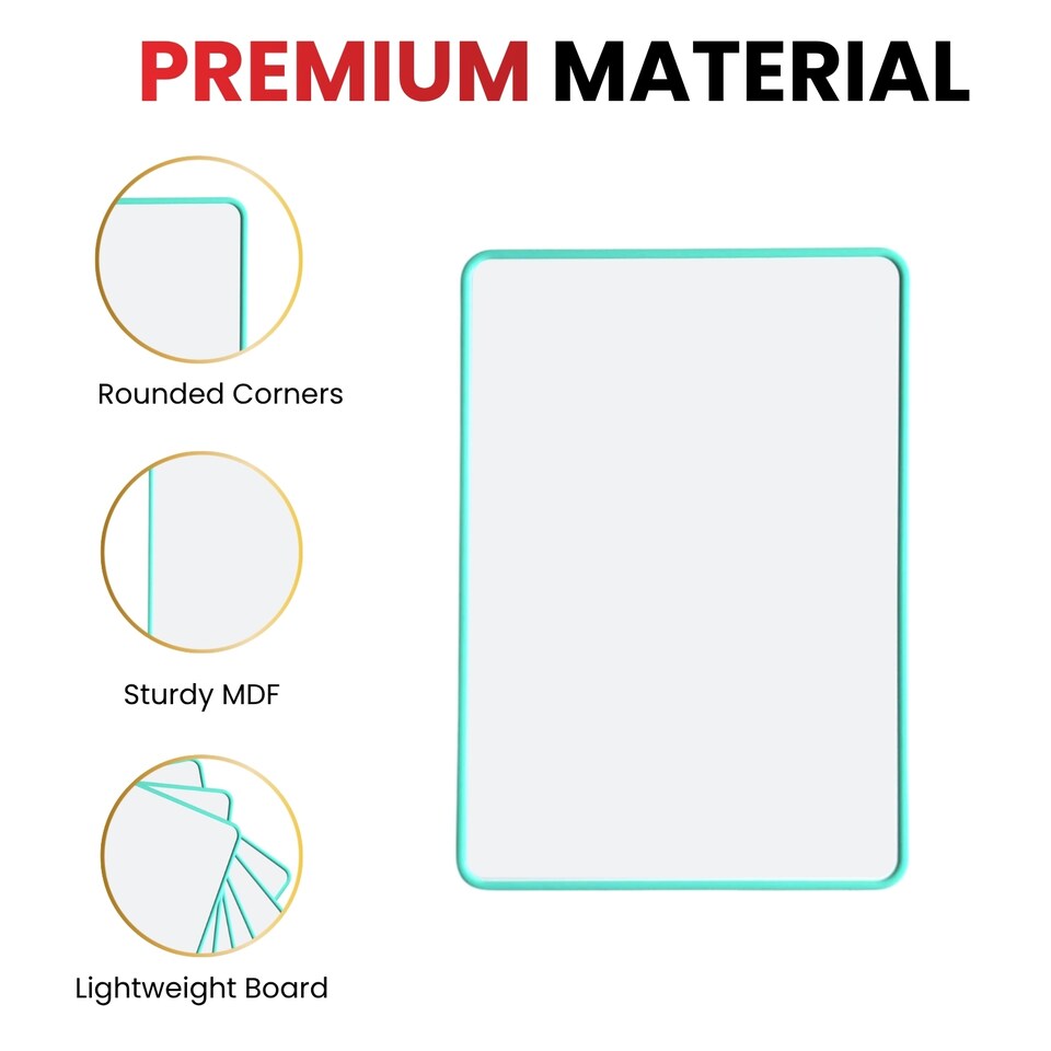 image 1 of Pack of 6 A4 Double Sided Magnetic Erasable MDF Plain Whiteboards With Pink Border | Pink | Pink