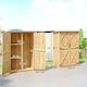 image 3 of Outsunny Wooden Garden Storage Shed, Tool Storage Cabinet with Asphalt Roof and 2 Shelves for Garden Tools, Equipment, Outdoor Tool Shed with Double Doors, Natural